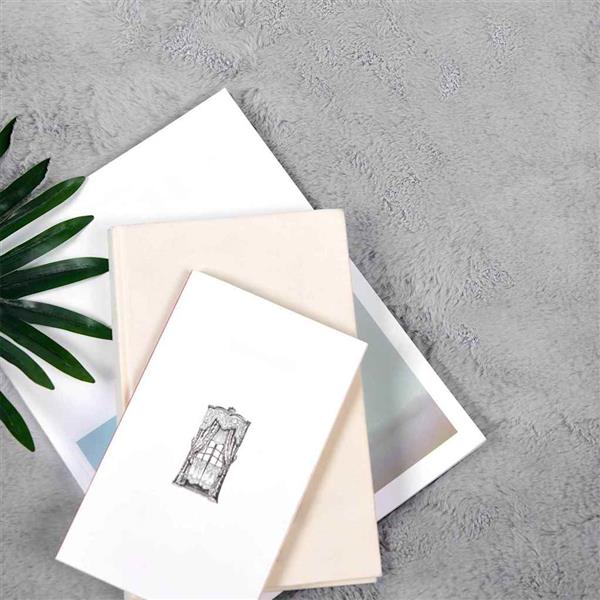 Grote foto vidaxl nep konijnenbont tapijt olite grijs 200 x 200 cm polyester huis en inrichting vloerbedekking en kleden