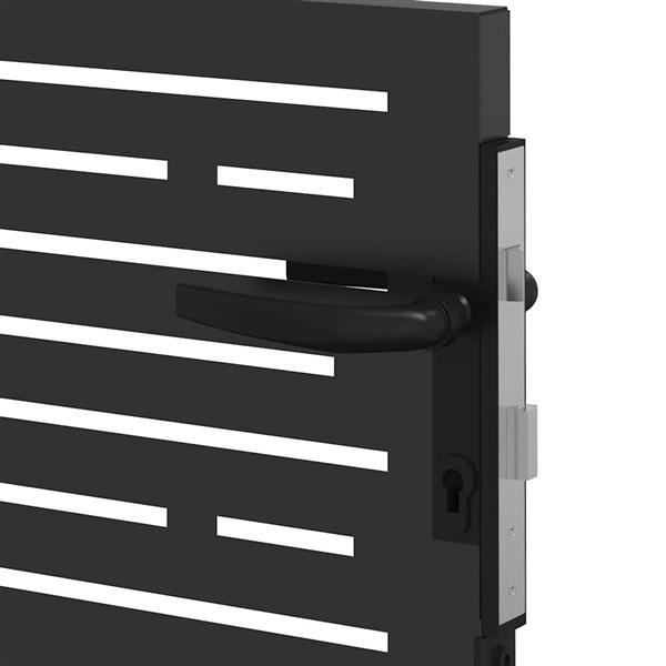 Grote foto vidaxl tuinpoort met slot zwart 100 x 100 cm gepoedercoat staal tuin en terras hekken en schuttingen