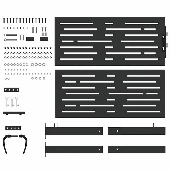 Grote foto vidaxl tuinpoort met slot zwart 100 x 100 cm gepoedercoat staal tuin en terras hekken en schuttingen
