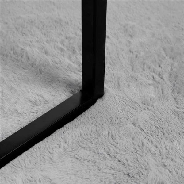 Grote foto vidaxl nep konijnenbont tapijt olite grijs 200 x 200 cm polyester huis en inrichting vloerbedekking en kleden