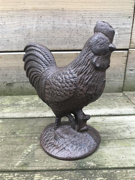 Grote foto beeld van een haan gemaakt van gietijzer tuin en terras tuindecoratie