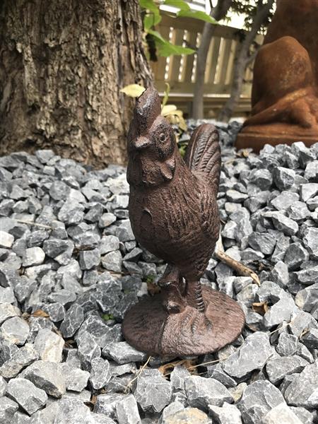 Grote foto beeld van een haan gemaakt van gietijzer tuin en terras tuindecoratie