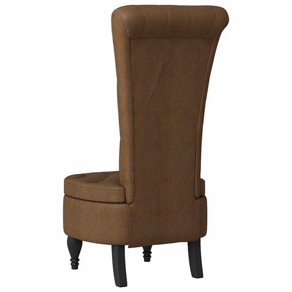 Grote foto vidaxl slipper stoel bruin 56 5 x 70 x 110 cm nep suede leer huis en inrichting stoelen