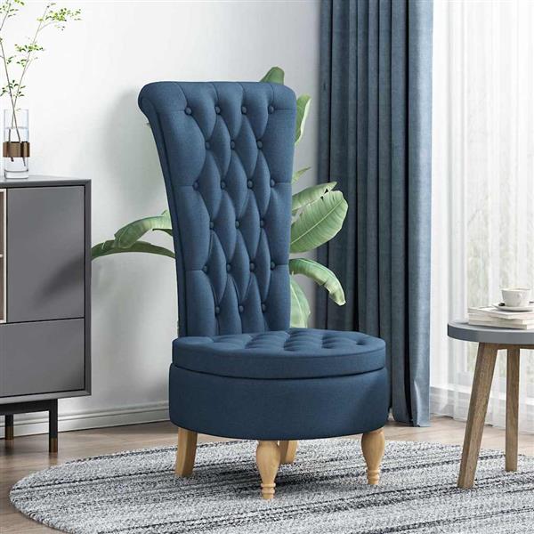 Grote foto vidaxl slipper stoel blauw 56 5 x 70 x 110 cm stof huis en inrichting stoelen