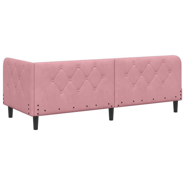 Grote foto vidaxl hoekbedframe met hoofdeinde roze 80 x 200 cm fluweel antiek en kunst stoelen en banken