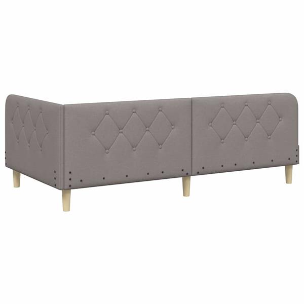 Grote foto vidaxl hoekbedframe met hoofdeinde taupe 90 x 190 cm stof antiek en kunst stoelen en banken