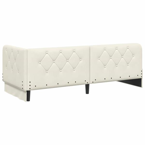 Grote foto vidaxl hoekbedframe met hoofdeinde cr me 80 x 200 cm fluweel antiek en kunst stoelen en banken