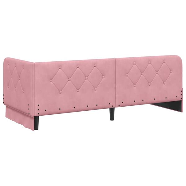 Grote foto vidaxl hoekbedframe met hoofdeinde roze 80 x 200 cm fluweel antiek en kunst stoelen en banken