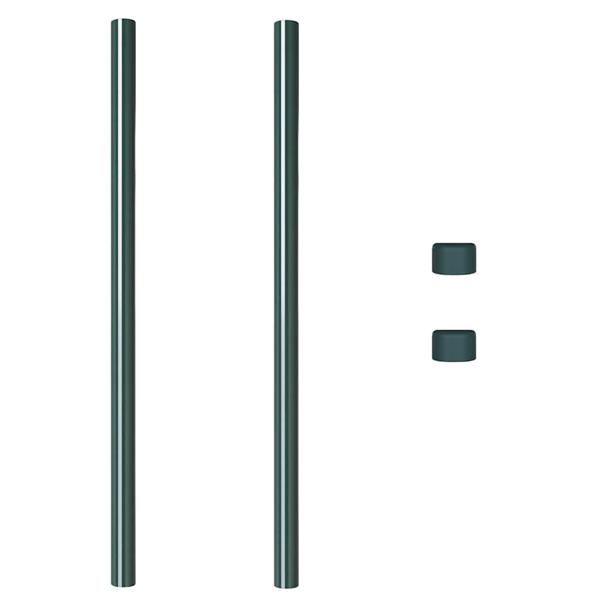 Grote foto vidaxl hekpalen 2 pcs groen 110 cm poedergecoat staal tuin en terras overige tuin en terras