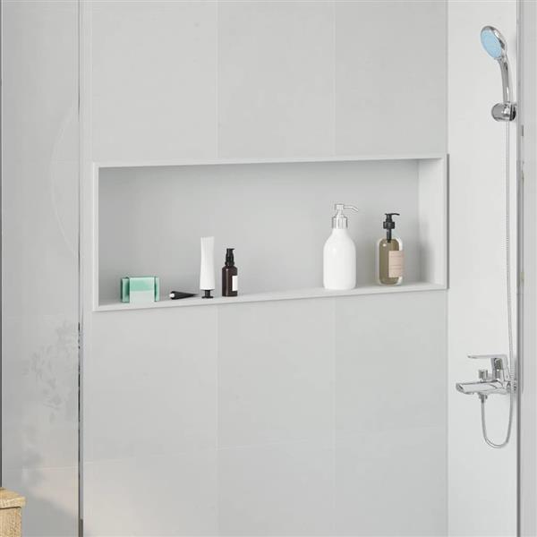 Grote foto vidaxl douche niche wit 90 x 30 x 9.5 cm roestvrij staal huis en inrichting complete badkamers