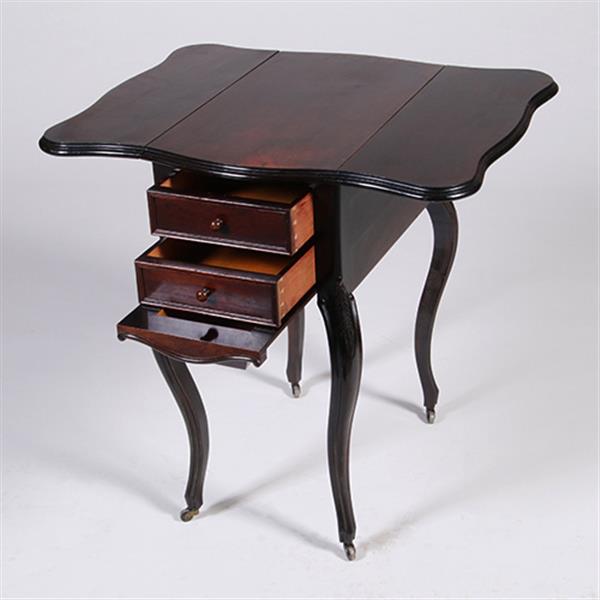 Grote foto koninklijk palissander werktafeltje priv koningin wilhelmina 5 x gemerkt no.591566 antiek en kunst stoelen en banken