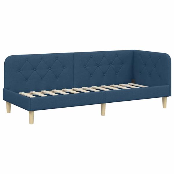 Grote foto vidaxl hoekbedframe met hoofdeinde blauw 80 x 200 cm stof antiek en kunst stoelen en banken