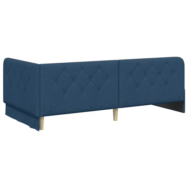 Grote foto vidaxl hoekbedframe met hoofdeinde blauw 90 x 200 cm stof antiek en kunst stoelen en banken