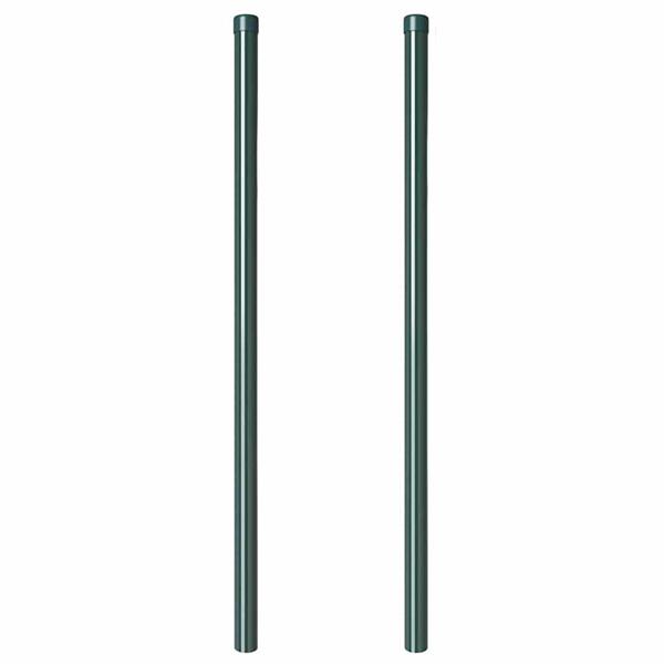Grote foto vidaxl hekpalen 2 pcs groen 110 cm poedergecoat staal tuin en terras overige tuin en terras
