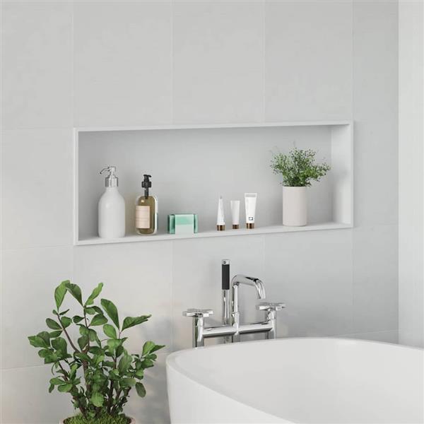 Grote foto vidaxl douche niche wit 90 x 30 x 9.5 cm roestvrij staal huis en inrichting complete badkamers