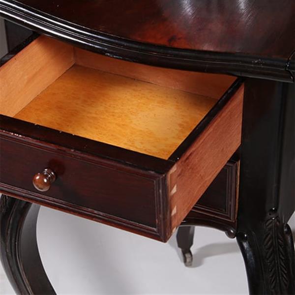 Grote foto koninklijk palissander werktafeltje priv koningin wilhelmina 5 x gemerkt no.591566 antiek en kunst stoelen en banken