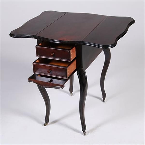 Grote foto koninklijk palissander werktafeltje priv koningin wilhelmina 5 x gemerkt no.591566 antiek en kunst stoelen en banken