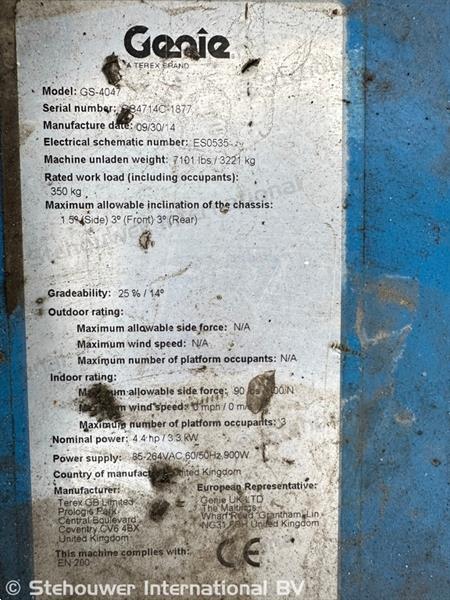 Grote foto genie gs4047 hoogwerker gs 4047 schaarhoogwerker doe het zelf en verbouw hoogwerkers