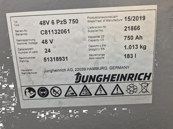 Grote foto jungheinrich efg220 2 ton 3 wieler elektrisch mast 3f480 4792 uur. agrarisch heftrucks