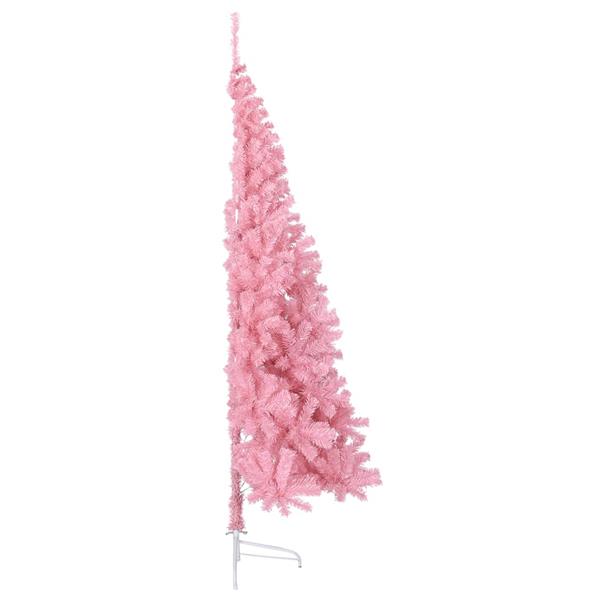 Grote foto vidaxl kunstkerstboom met standaard half 180 cm pvc roze diversen overige diversen