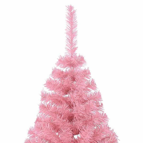 Grote foto vidaxl kunstkerstboom met standaard half 180 cm pvc roze diversen overige diversen