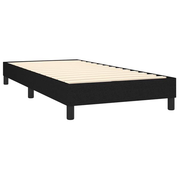 Grote foto vidaxl boxspring bed 90x200 cm stof zwart antiek en kunst stoelen en banken