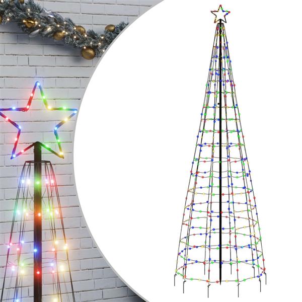 Grote foto vidaxl led kerstboom met spikes 570 leds kleurrijk 300 cm diversen overige diversen