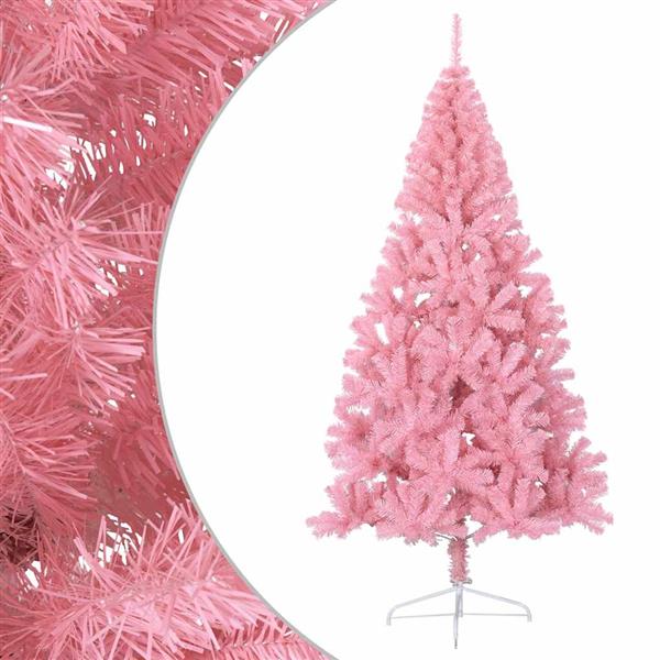 Grote foto vidaxl kunstkerstboom met standaard half 180 cm pvc roze diversen overige diversen
