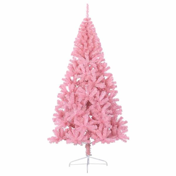 Grote foto vidaxl kunstkerstboom met standaard half 180 cm pvc roze diversen overige diversen