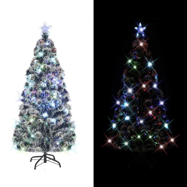 Grote foto vidaxl voorverlichte kerstboom met standaard en led 180 cm glasvezel diversen overige diversen