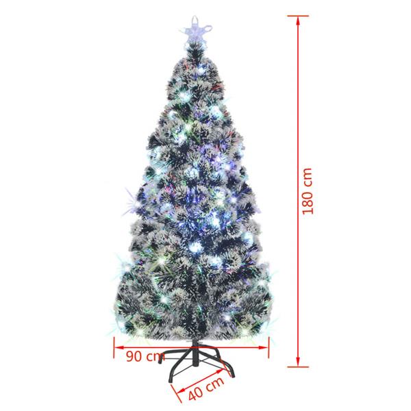 Grote foto vidaxl voorverlichte kerstboom met standaard en led 180 cm glasvezel diversen overige diversen