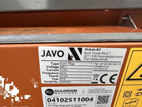 Grote foto javo super mega potmachine met dubbele pneumatische potinzetter agrarisch tuinbouw