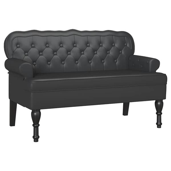Grote foto vidaxl chesterfield bank zwart 119.5 x 64.5 x 75 cm nep leer huis en inrichting overige huis en inrichting