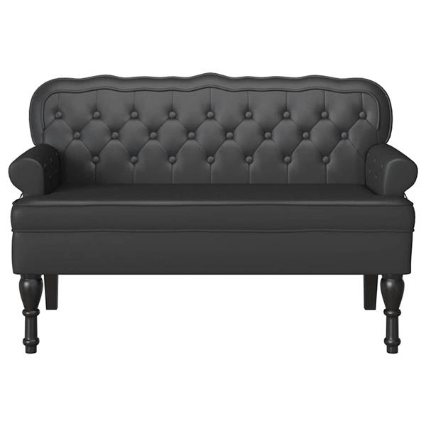 Grote foto vidaxl chesterfield bank zwart 119.5 x 64.5 x 75 cm nep leer huis en inrichting overige huis en inrichting