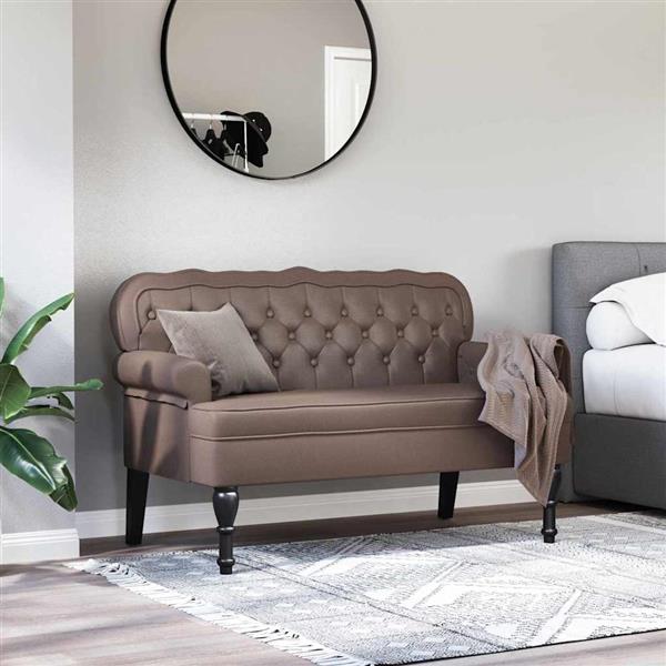 Grote foto vidaxl chesterfield bank bruin 119.5 x 64.5 x 75 cm nep leer huis en inrichting overige huis en inrichting