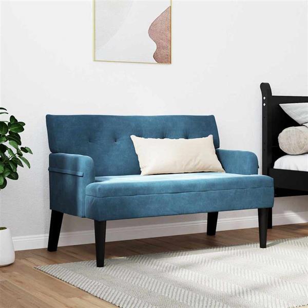 Grote foto vidaxl chesterfield bank blauw 112 x 65.5 x 75 cm fluweel huis en inrichting overige huis en inrichting