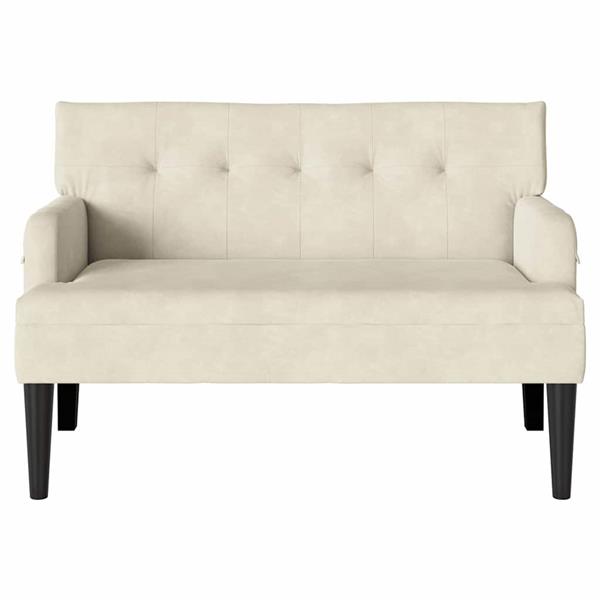 Grote foto vidaxl chesterfield bank cr me 112 x 65.5 x 75 cm fluweel huis en inrichting overige huis en inrichting