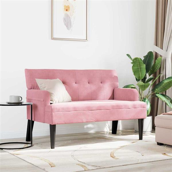 Grote foto vidaxl chesterfield bank roze 112 x 65.5 x 75 cm fluweel huis en inrichting overige huis en inrichting