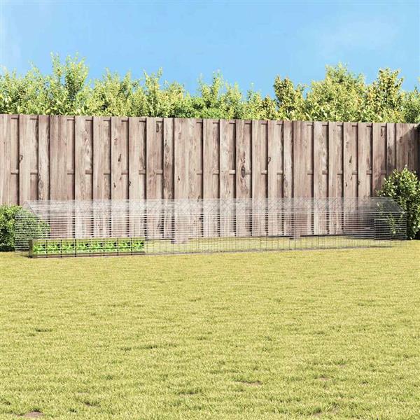 Grote foto vidaxl konijnenkooi zilver 400 x 78 x 78 cm gegalvaniseerd staal dieren en toebehoren hokken en kooien