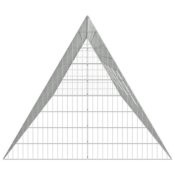 Grote foto vidaxl konijnenkooi zilver 215 x 100 x 85 cm gegalvaniseerd staal dieren en toebehoren hokken en kooien