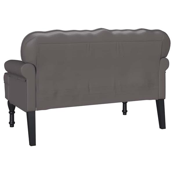 Grote foto vidaxl chesterfield bank grijs 119.5 x 64.5 x 75 cm nep leer huis en inrichting overige huis en inrichting