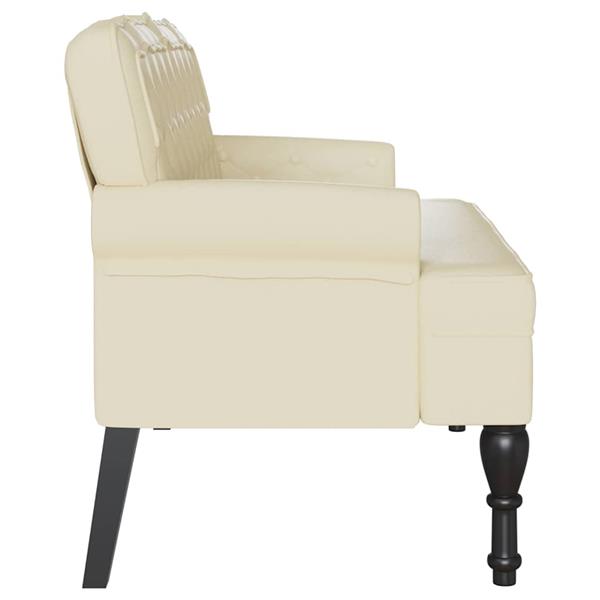 Grote foto vidaxl chesterfield bank cr me 119.5 x 64.5 x 75 cm nep leer huis en inrichting overige huis en inrichting