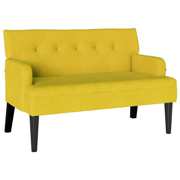 Grote foto vidaxl chesterfield bank geel 112 x 65.5 x 75 cm fluweel huis en inrichting overige huis en inrichting