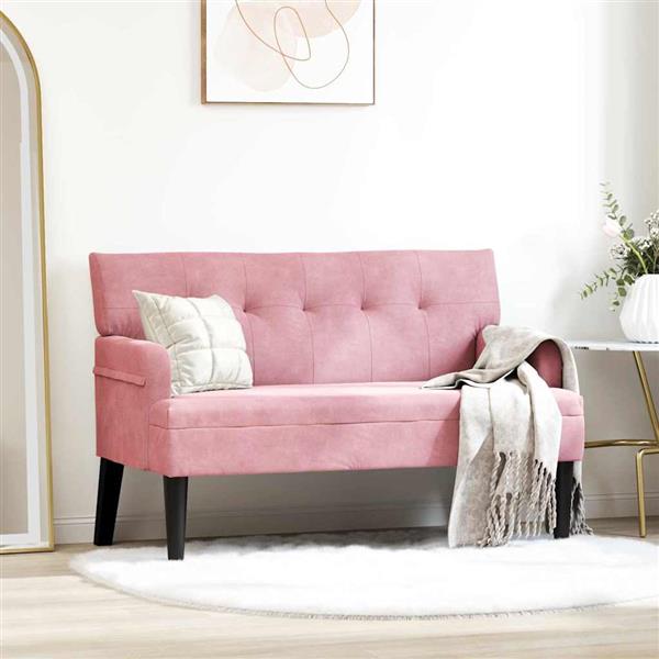 Grote foto vidaxl chesterfield bank roze 112 x 65.5 x 75 cm fluweel huis en inrichting overige huis en inrichting