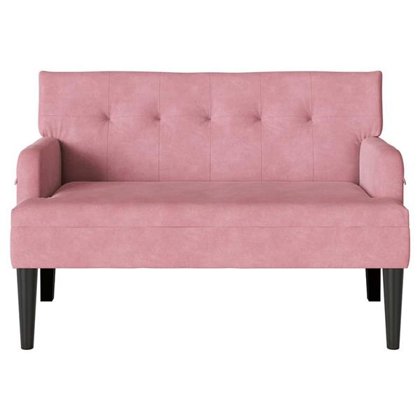 Grote foto vidaxl chesterfield bank roze 112 x 65.5 x 75 cm fluweel huis en inrichting overige huis en inrichting