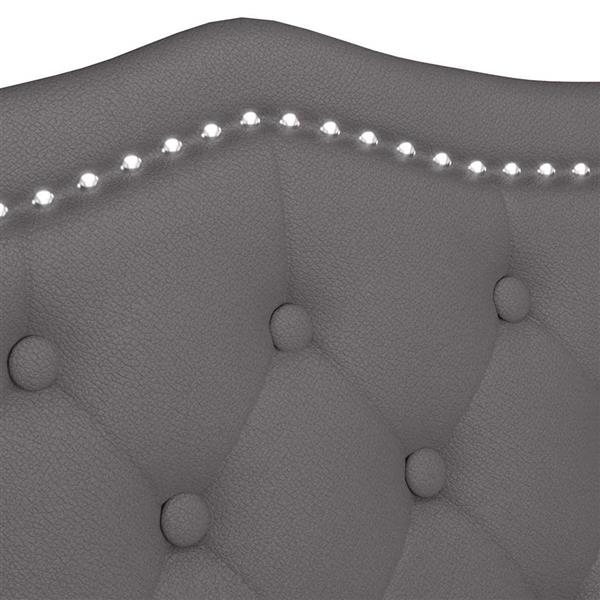 Grote foto vidaxl chesterfield bank met kussen grijs 120 5 x 65 x 75 cm nep leer huis en inrichting overige huis en inrichting