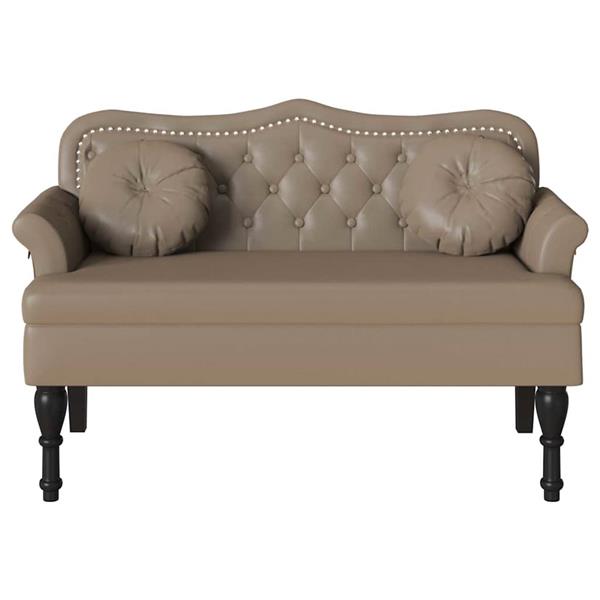 Grote foto vidaxl chesterfield bank cappuccino 120 5 x 65 x 75 cm nep leer huis en inrichting overige huis en inrichting