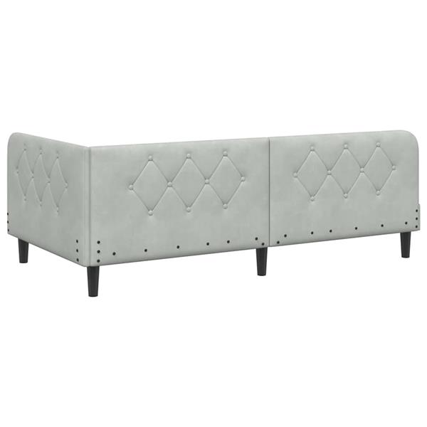 Grote foto vidaxl hoekbedframe met hoofdeinde lichtgrijs 90 x 200 cm fluweel antiek en kunst stoelen en banken