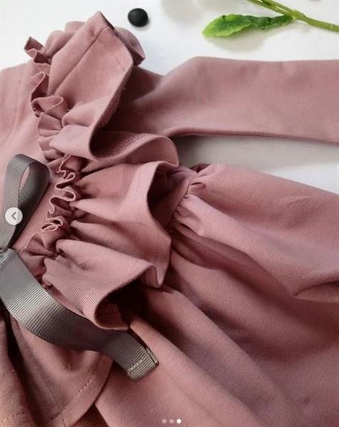 Grote foto tricot ruffle jurk oudroze 110 116 kinderen en baby overige