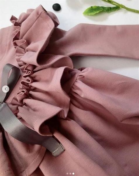 Grote foto tricot ruffle jurk oudroze 110 116 kinderen en baby overige